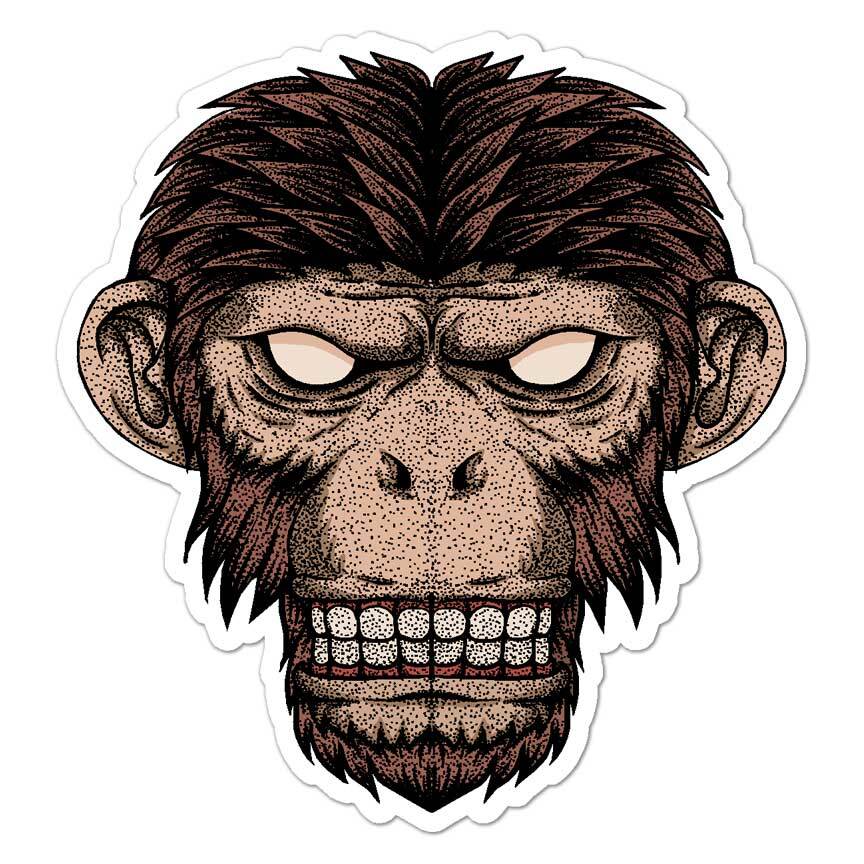Angry Monkey Gorilla, Vinyl Decal Sticker, Indoor Outdoor, 3 Sizes, #7602