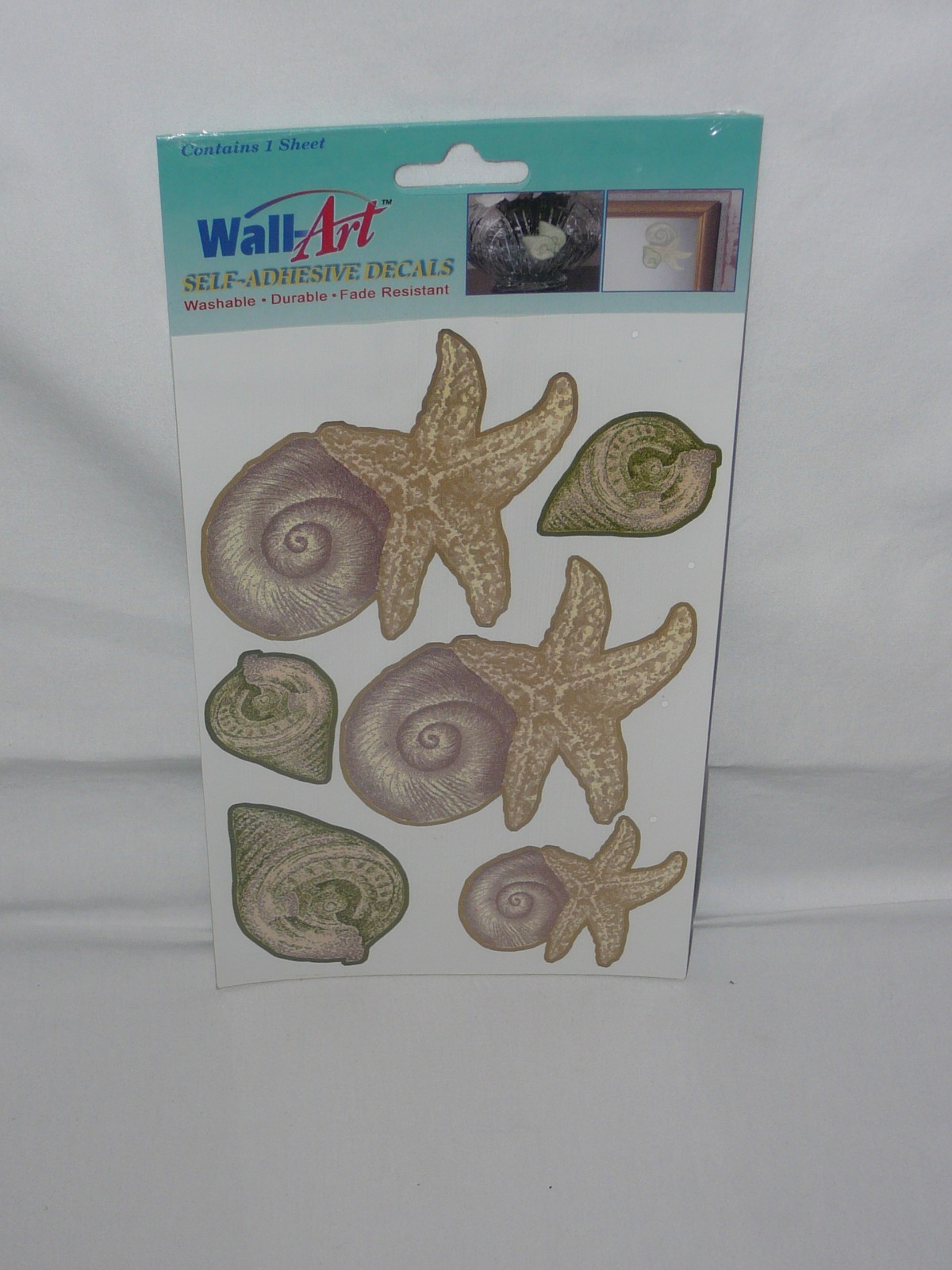 Wall Art Self Adhesive Decals Shells Washable Fade Resistant New