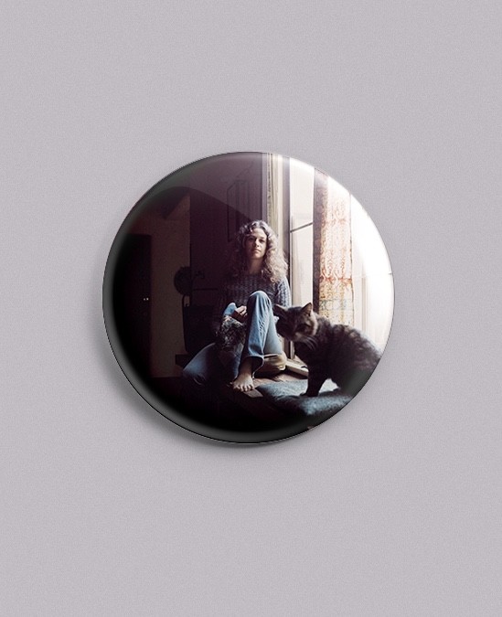 Carole King – 1.25" Pin, Button, Badge – 70s – Tapestry – FREE SHIPPPING!