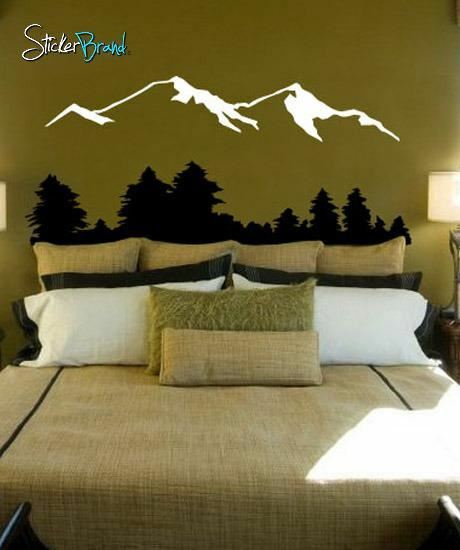 Stickerbrand Snow Mountain View Forest Trees Wall Decal Sticker #194