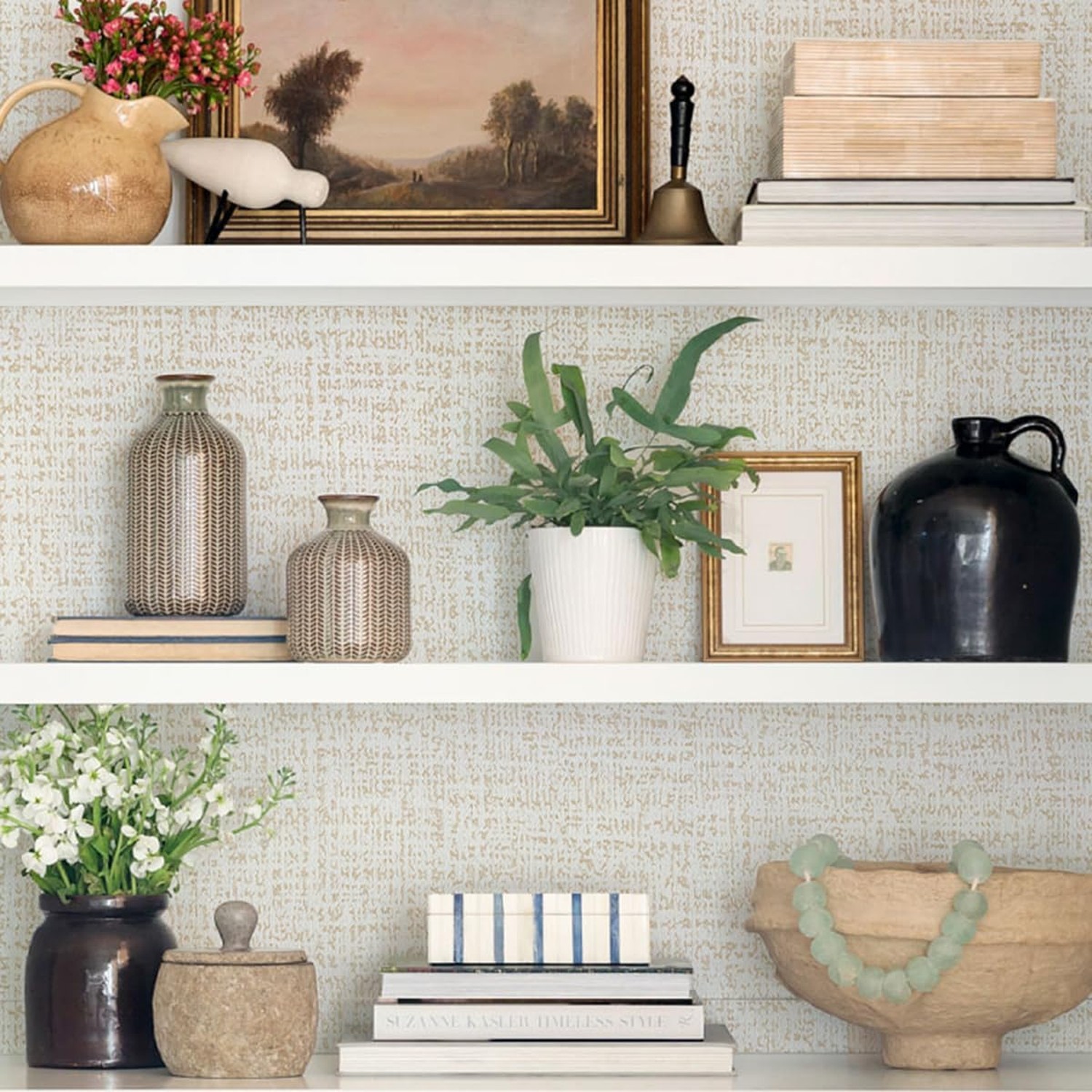 Beige Wallpaper Grasscloth Peel and Stick Wallpaper Contact Paper for Walls 1…