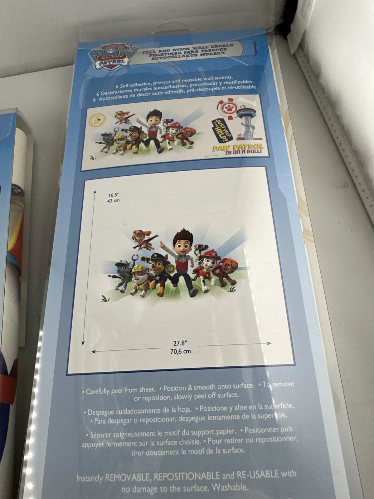 2 Packs New & Sealed Paw Patrol Wall Decals 37 2015 & 6 2014 Peel And Stick