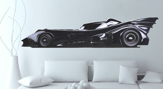 Batman Wall Decal Kids Bedroom Batman Batmobile Car Wall Graphic Sticker, b05