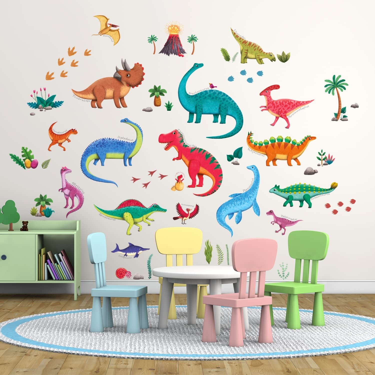 DECOWALL DS9-2115 Large Dinosaur Wall Decals Dino Stickers for Kids Boys Baby…