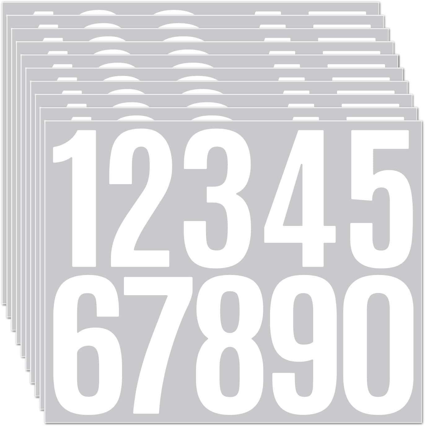 10 Sheets Mailbox Number Stickers 3 Inch – Self-Adhesive Vinyl Numbers 0-9 for M