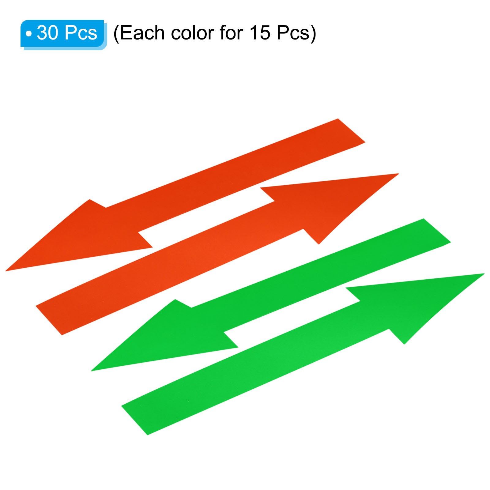 30Pcs 8"x2" Arrow Sticker Adhesive Large Arrow Sign Red/Green