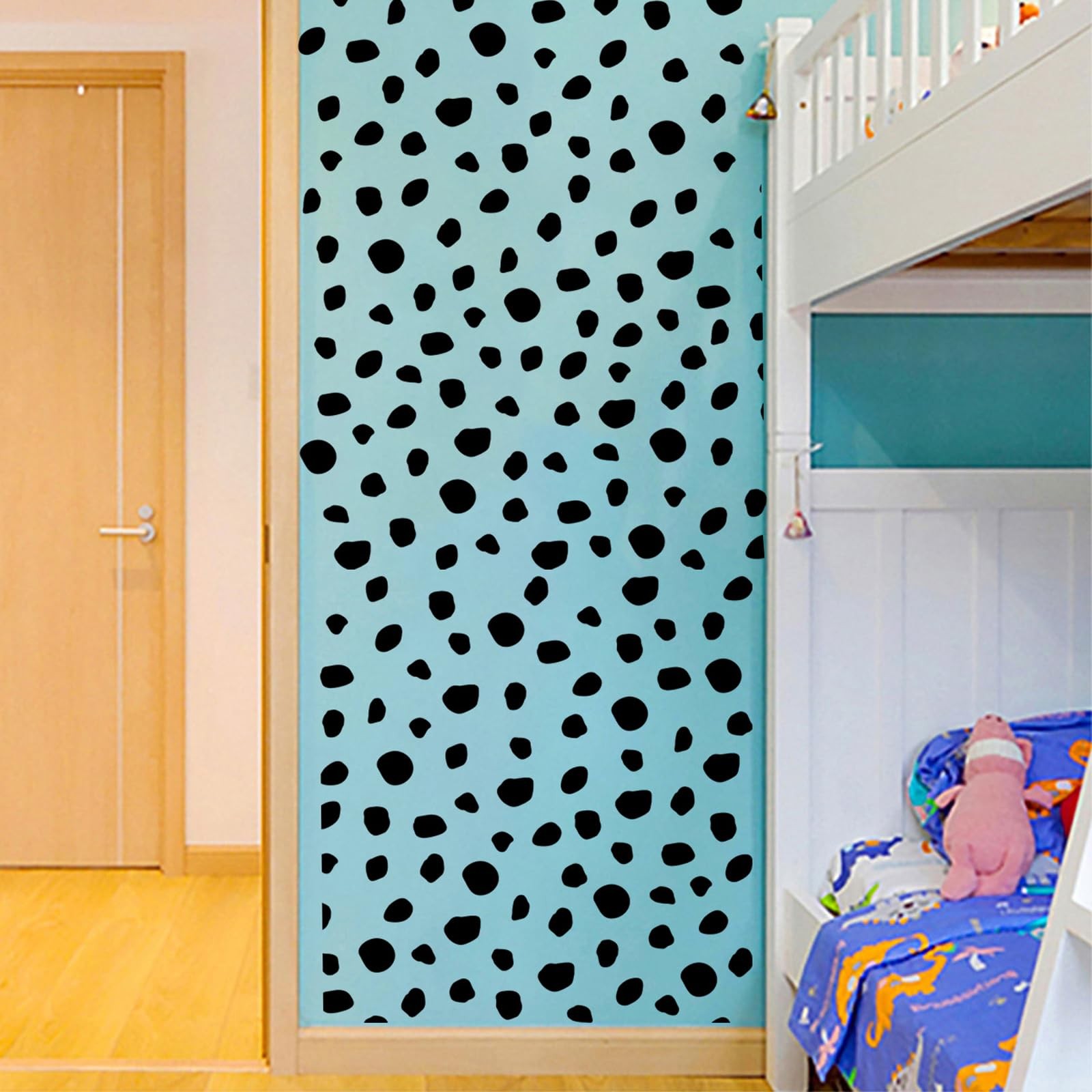 256 Pieces Polka Dots Wall Decals, Black Irregular Polka Dot Wall Stickers, R…