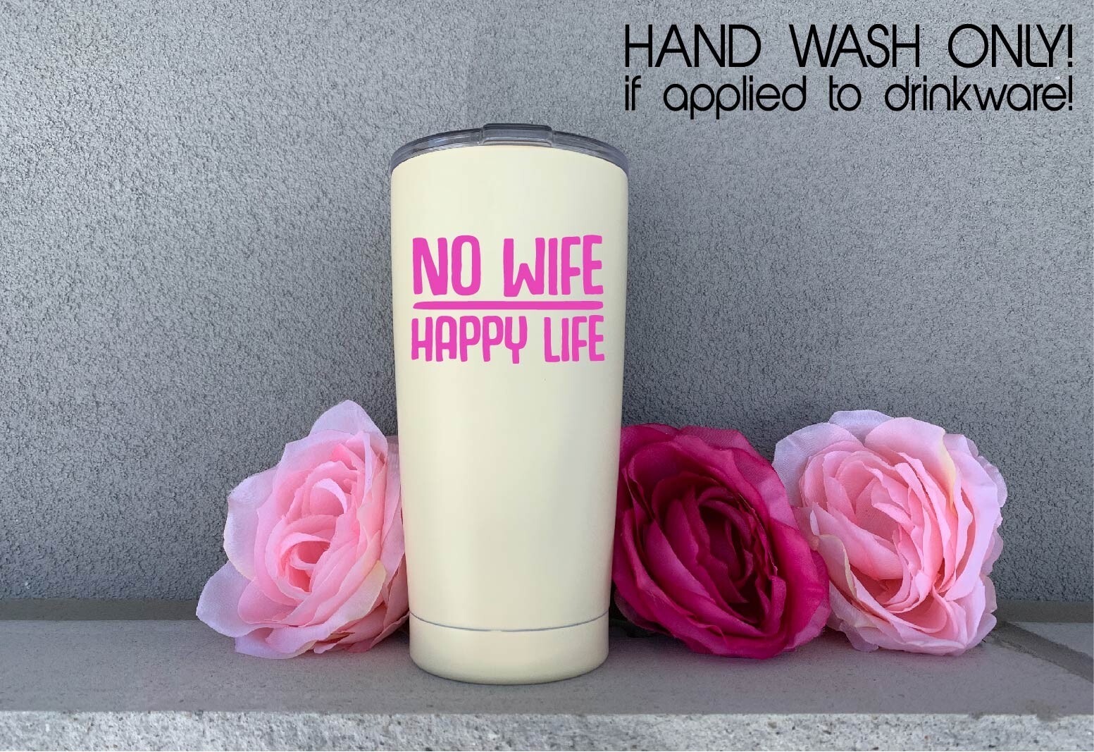 No Wife Happy Life Decal Sticker Single By Choice Divorce Relationship Man Swipe