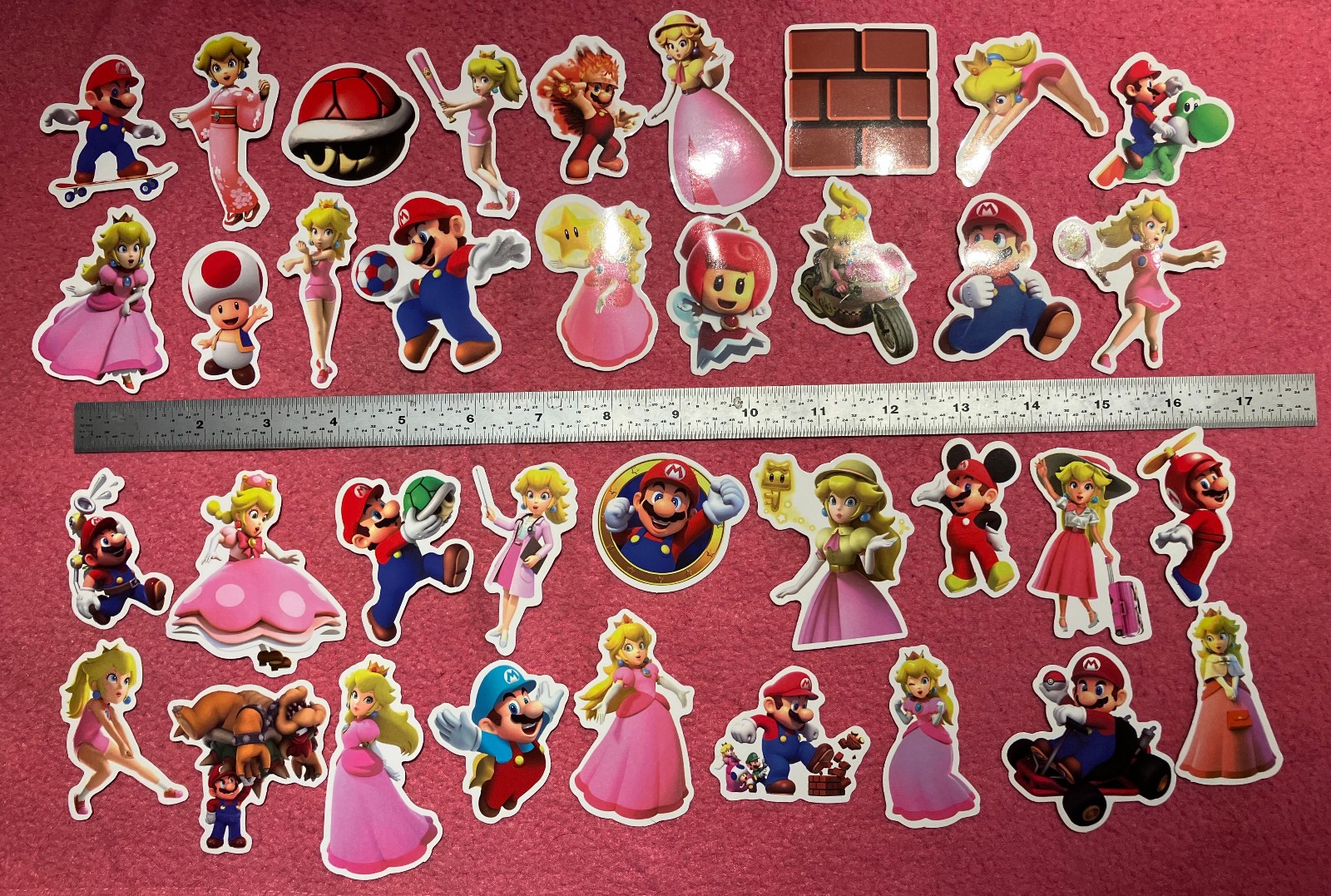 LOT OF 10 PCS SUPER MARIO brothers Party Video Game Characters Stickers LUIGI