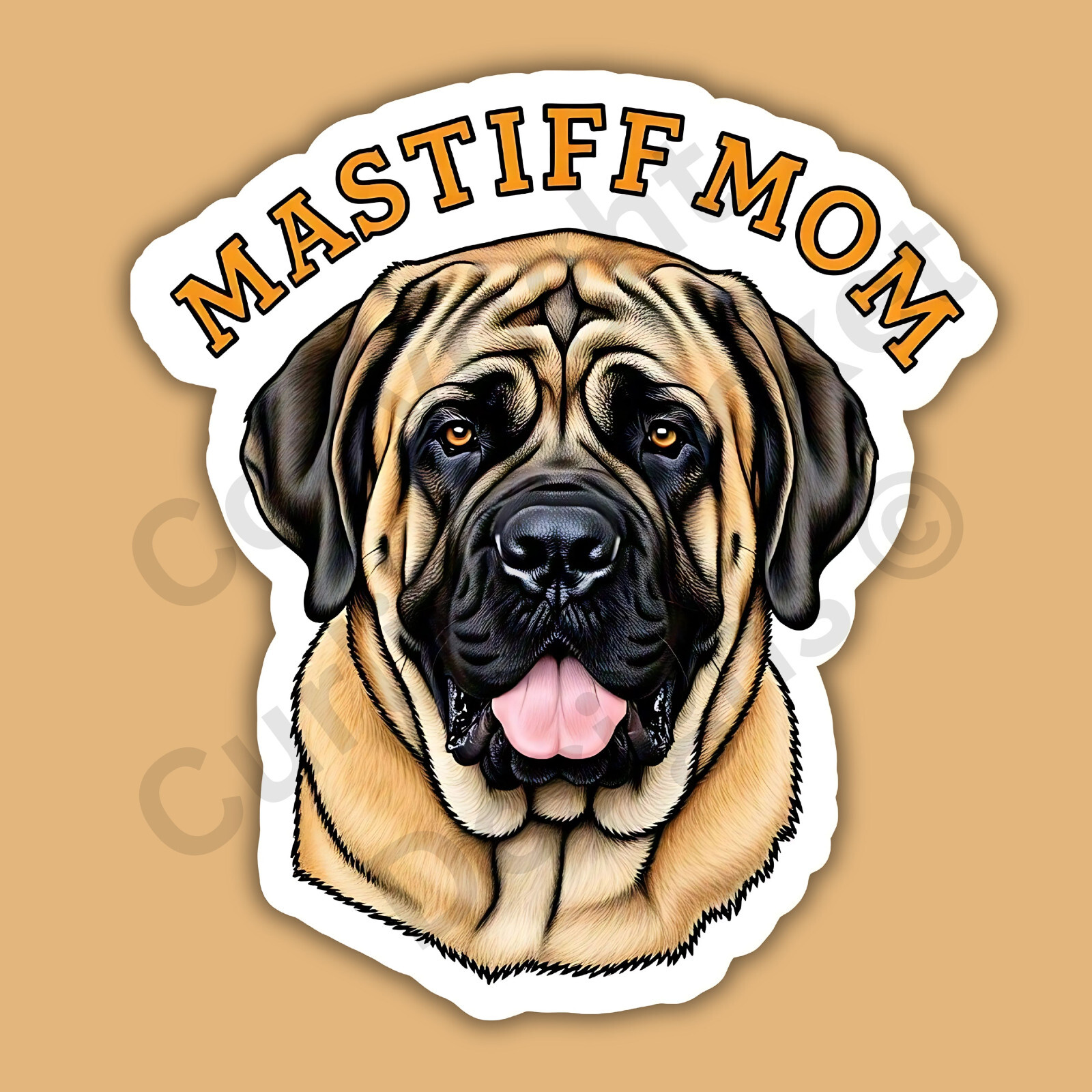 English Mastiff Mom Dog Breed Protective Loyal Gentle Giant 3" Vinyl Sticker