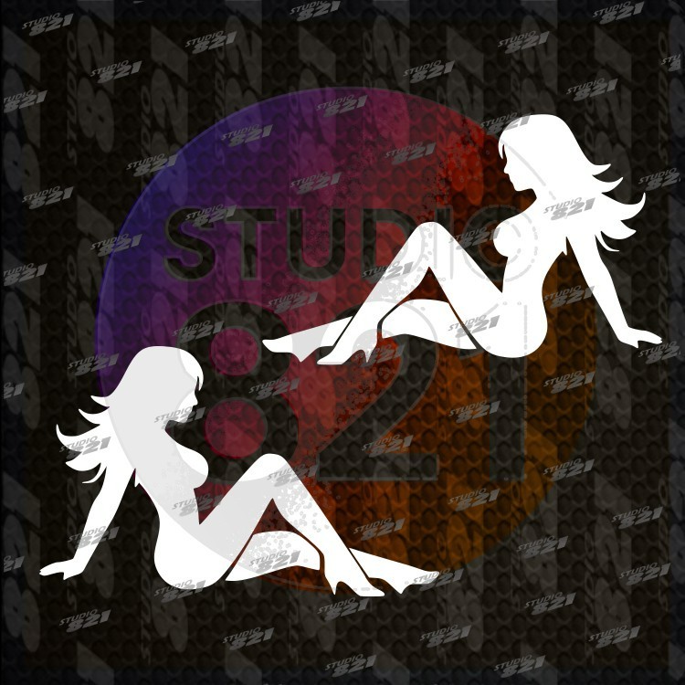 Mudflap Girl Decal 2pc Trucker Silhouette Vinyl Sticker Car Window Die‑Cut