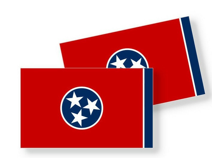 Tennessee Flag Stickers Flag Decals Vinyl Indoor Outdoor Stickers Set of 4