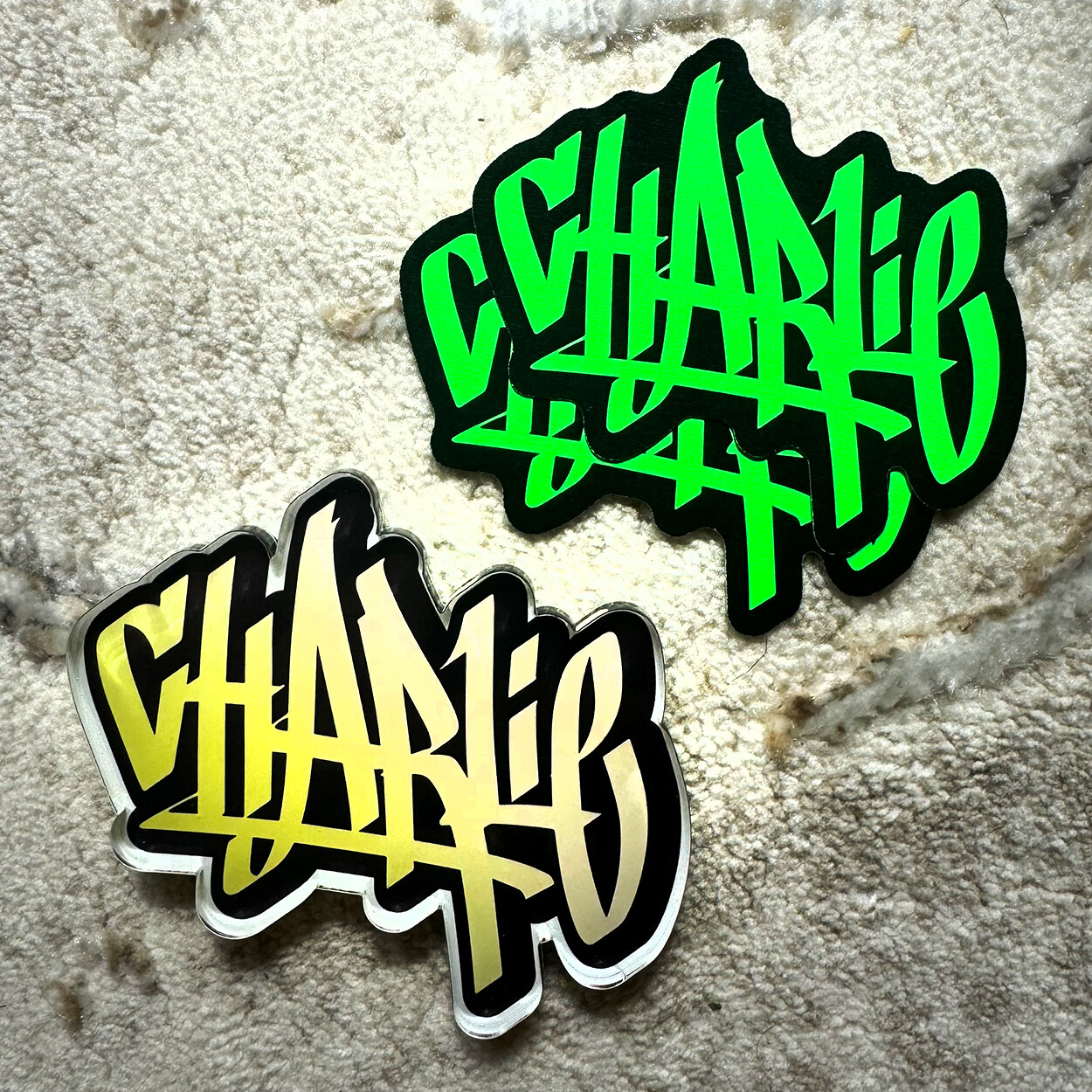 Neon Name Sticker Pack : CHARLIE | for school or Office | graffiti | Calligraphy