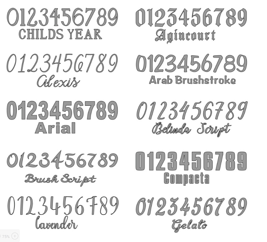 Number Sets Vinyl Color Decal – Sticker – Oracal 651 ID Numbers Custom