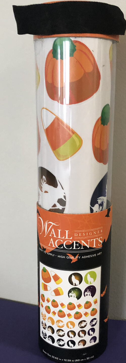 Wall Designer Accents Adhesive Art Halloween Pumpkin Witch Wolf wall decor