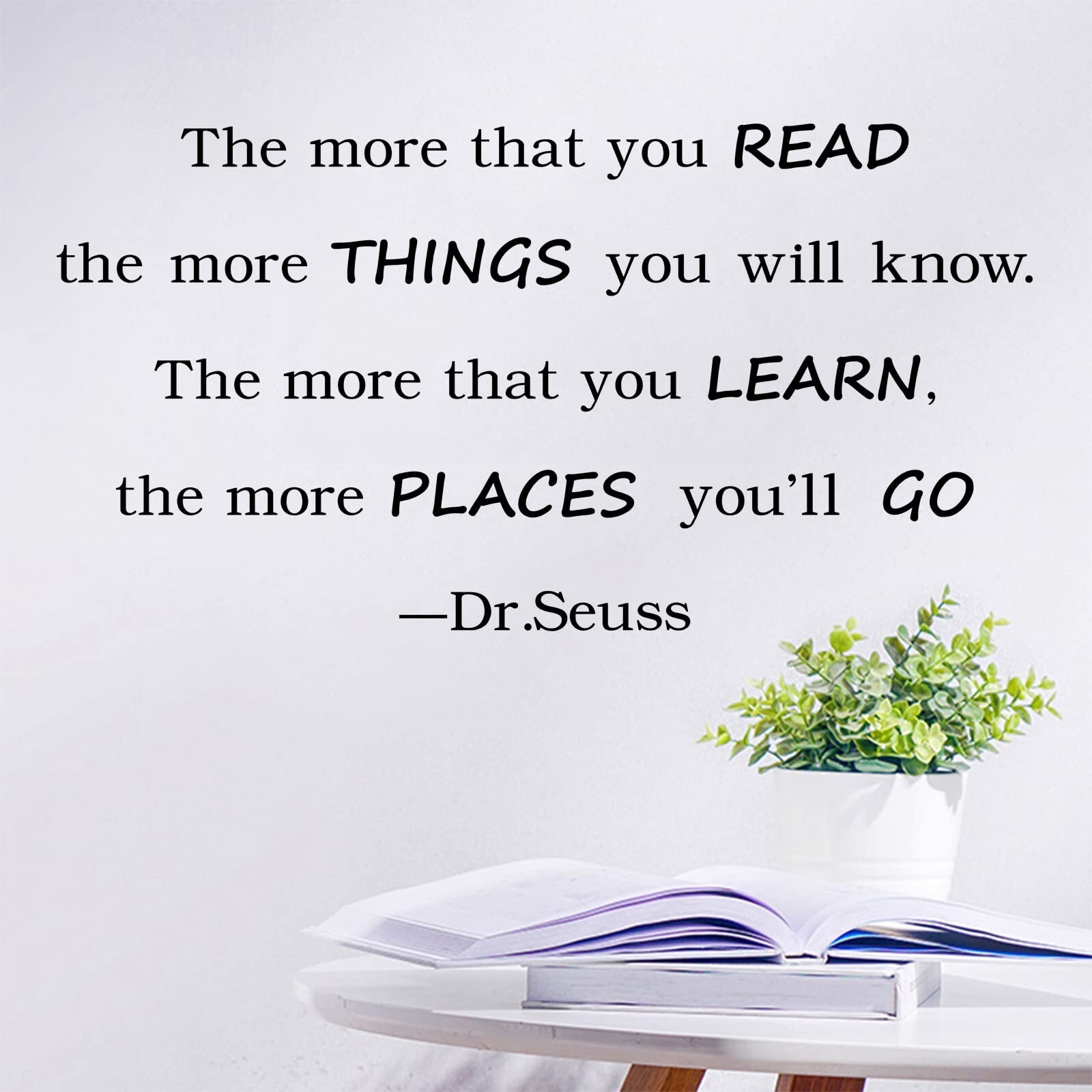 Reading Wall Decals Quotes The More That You Read The More You Know Dr.Seuss …