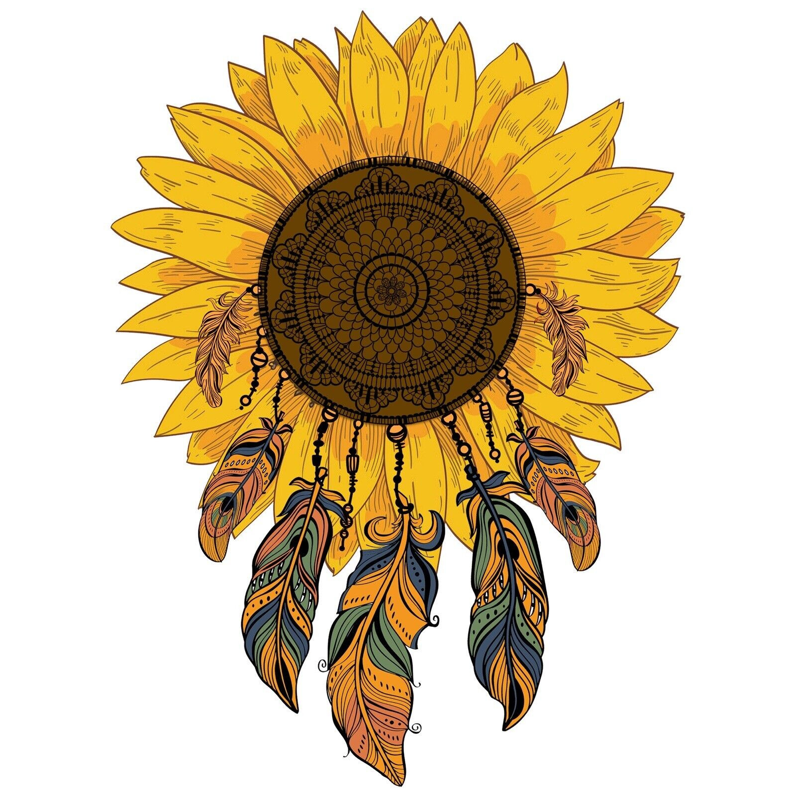 Sunflower Dreamcatcher Sticker Decal
