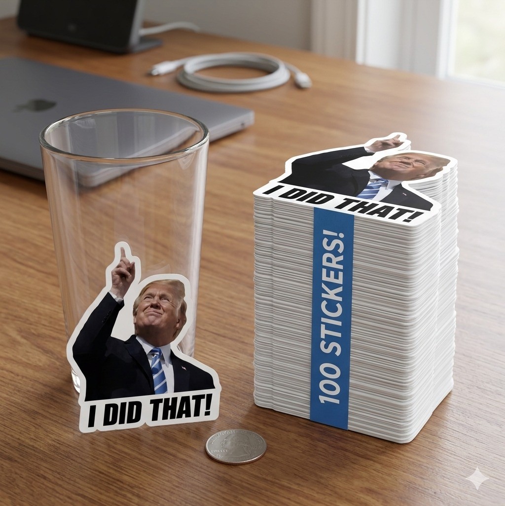 “I DID THAT!” Trump Vinyl waterproof Stickers 10/50/100pc Decals Car Gas Pump