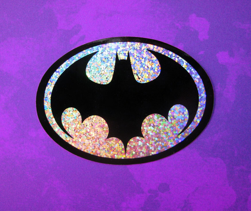 '89 Bat Logo Glitter Sticker Skateboard Sparkle Decal 1989