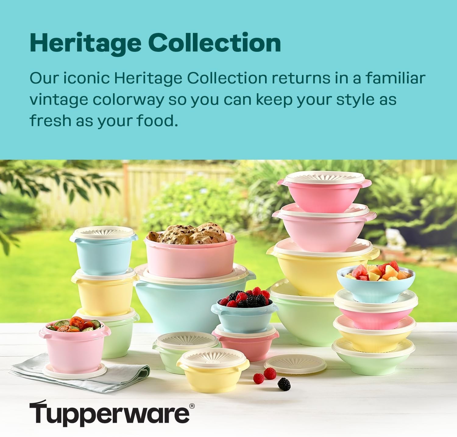 Tupperware Heritage Collection 36 Piece Food Small to Medium, Vintage Colors