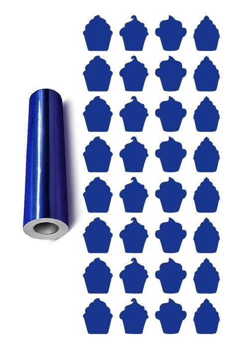 Cupcake Stickers Sticker Chrome Blue 1" DC12