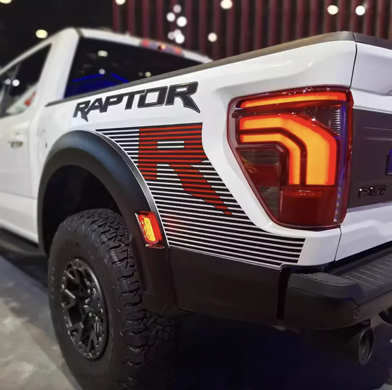 Aftermarket Sport R Bedside & Hood Stripe Decal Kit for Ford F-150 Raptor (2024)