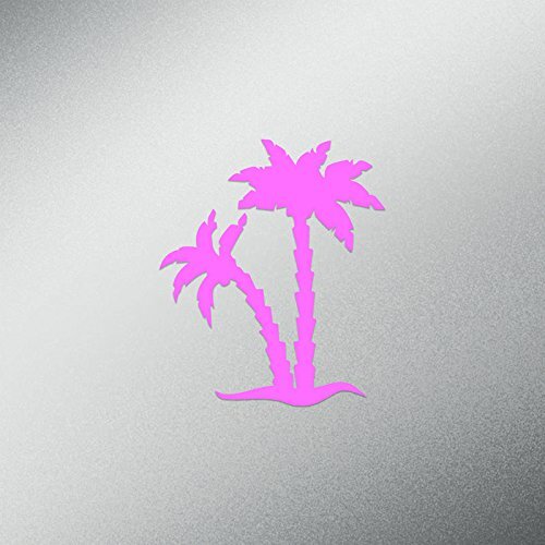 Palm Tree Tropical Beach Decal Sticker | 5.5-Inches Tall Light Pink Vinyl