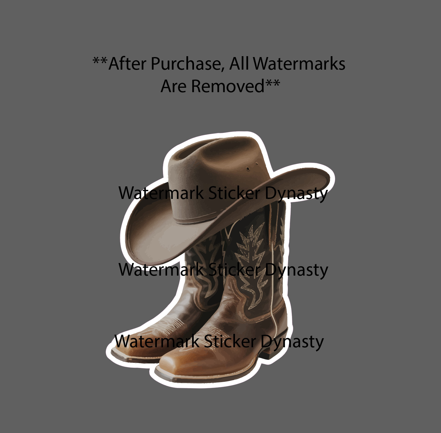 Cowboy Hat on Boots Sticker Waterproof Decal Country Western Rodeo Gift NEW