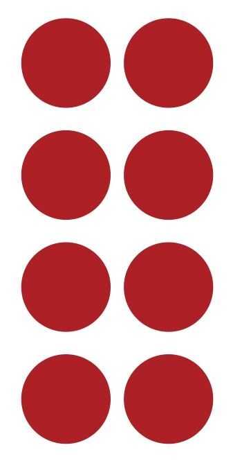2" Red Round Label Dots Stickers Color Coding Inventory 2 Inch Dot