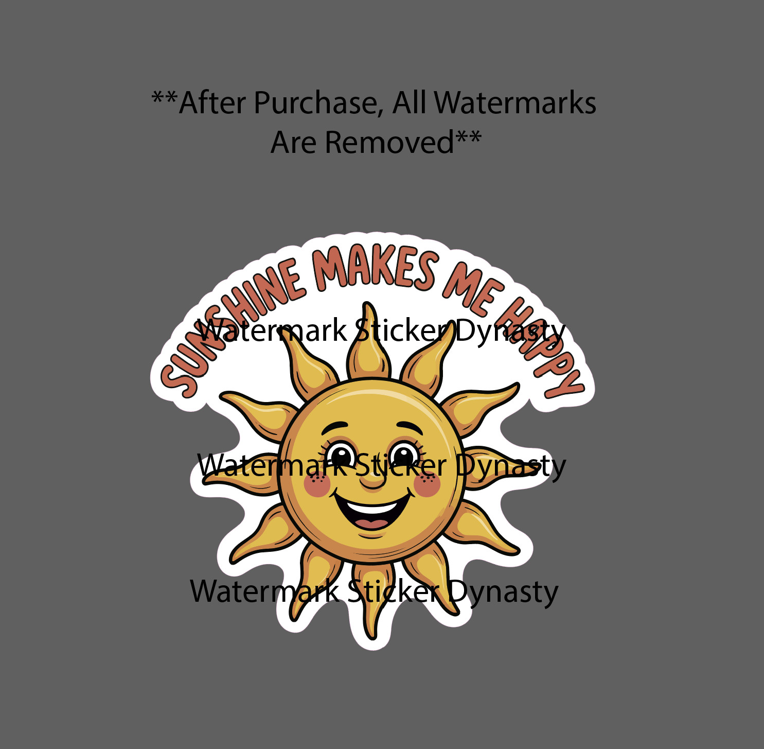 Sunshine Makes Me Happy Sticker Waterproof Decal Sun Outdoor Travel Gift NEW