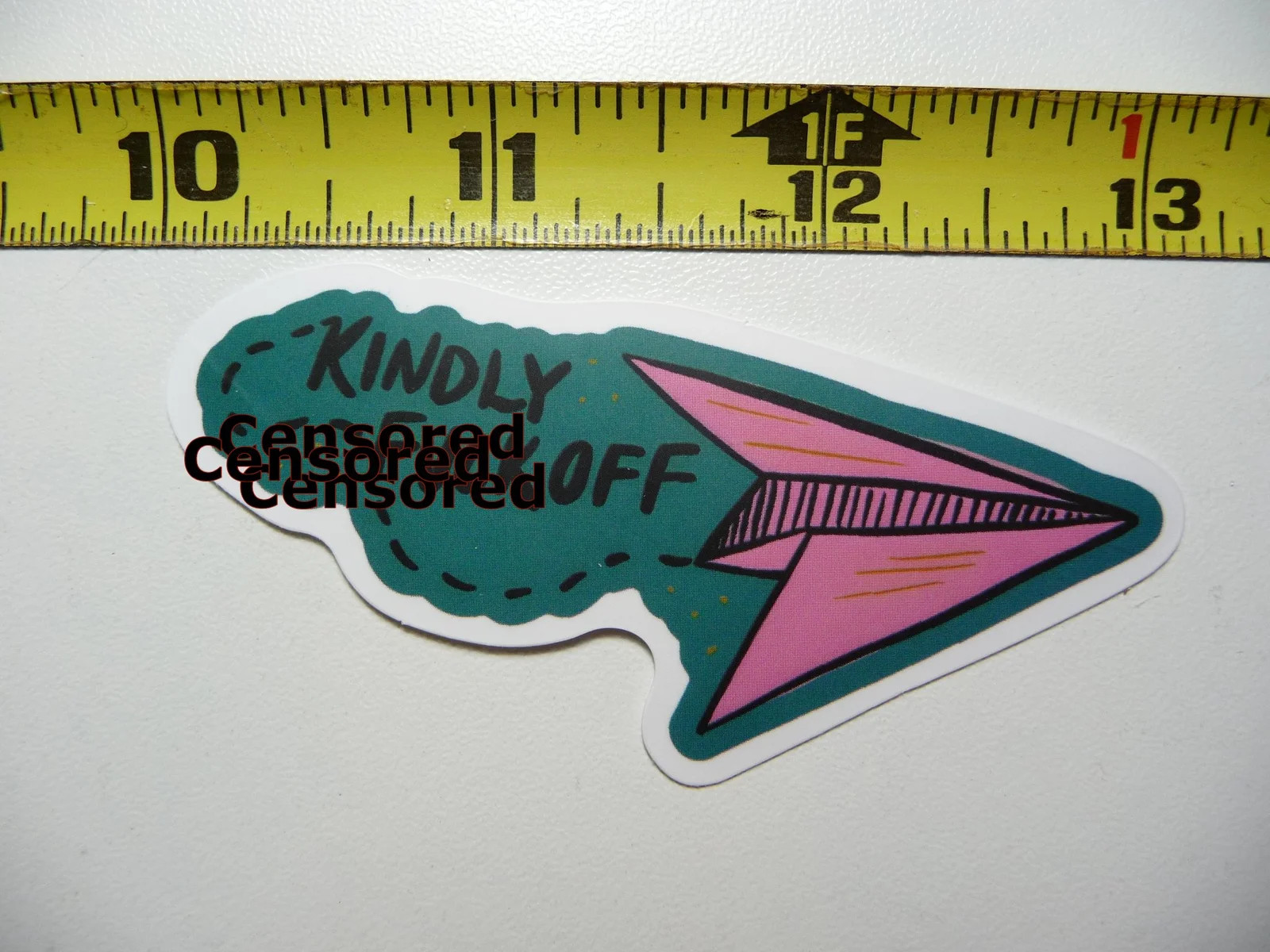 PAPER AIRPLANE KINDLY F**K OFF SMALL STICKER DECAL FUNNY SARCASM SARCASTIC