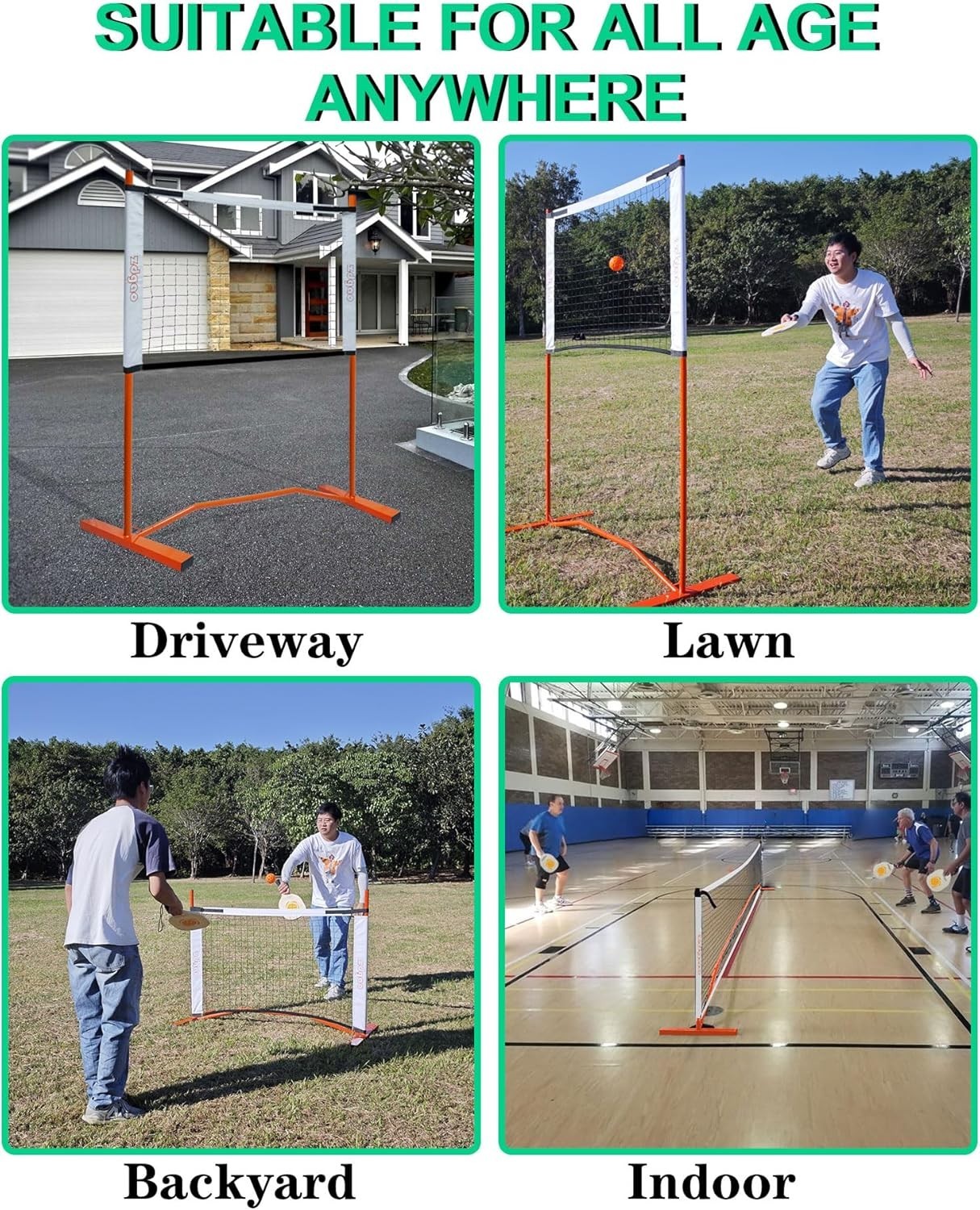 Small Pickleball Net Set- 10FT Mini Pickleball Net, 4FT Adjustable Height Dink T