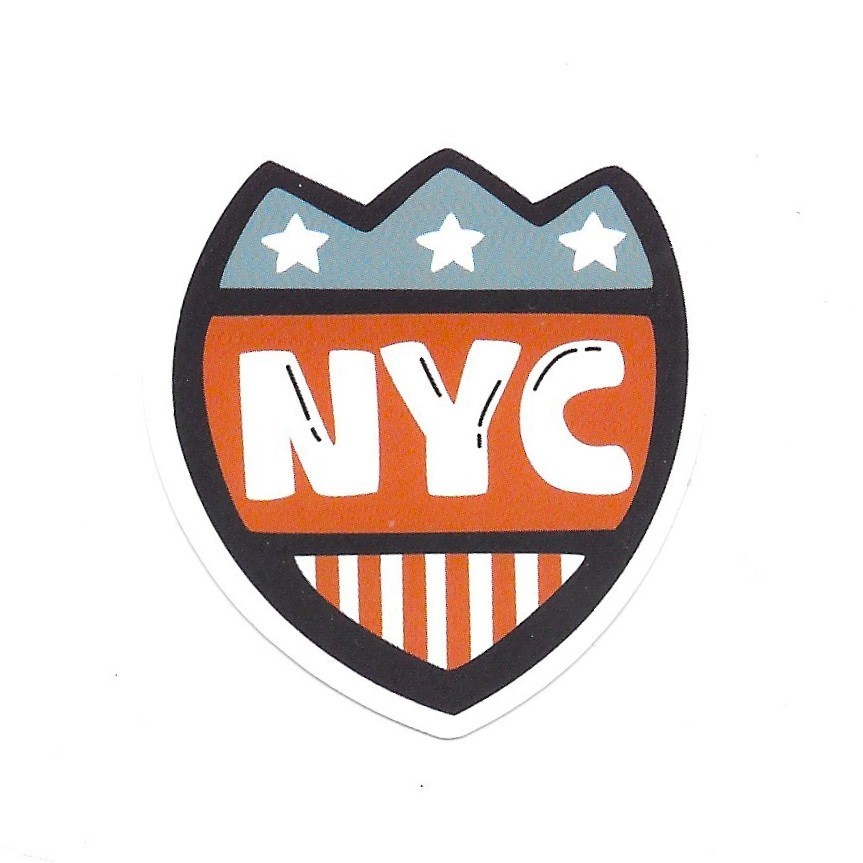 NYC Vinyl Sticker Shield Decal New York City Souvenir Patriotic Stars Stripes