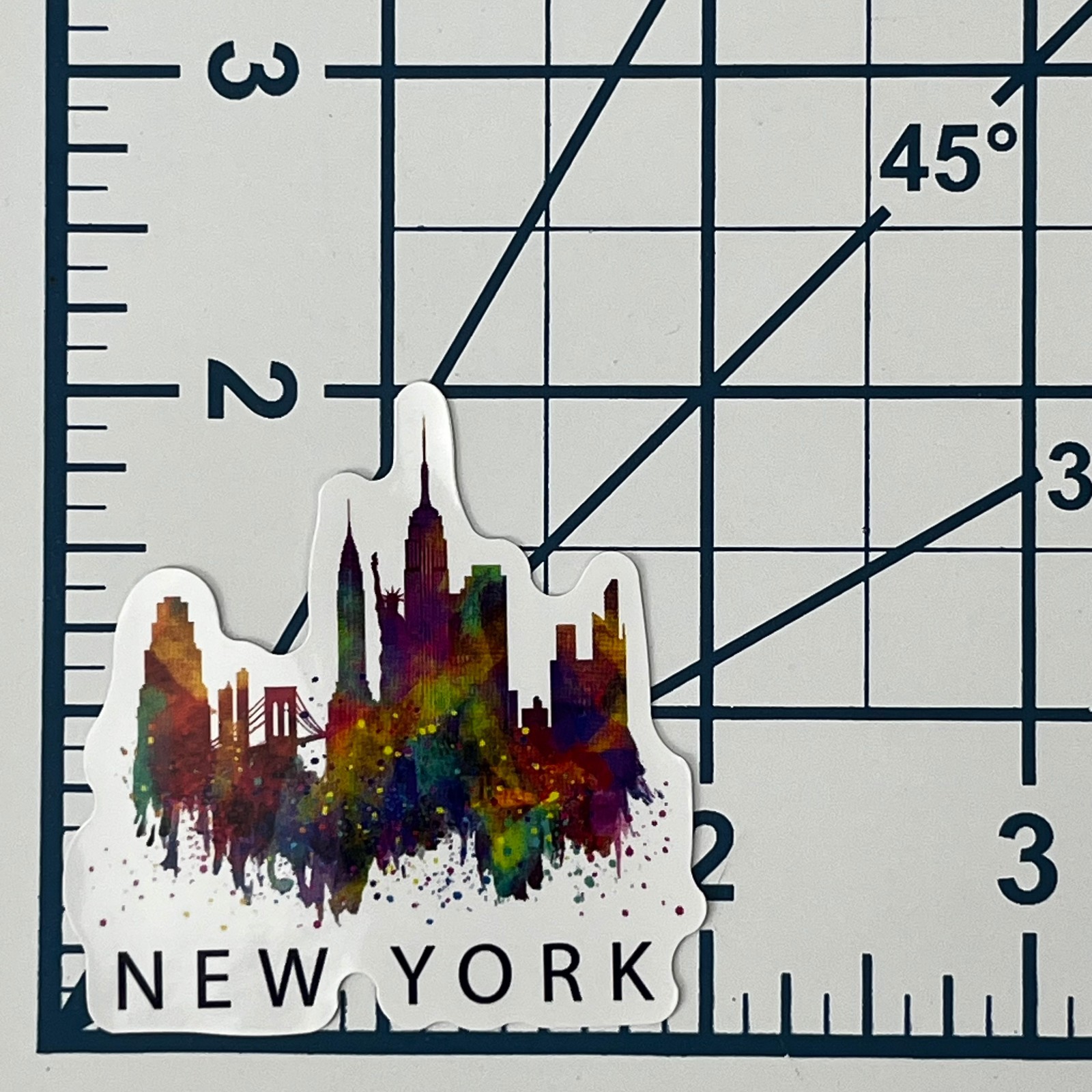 New York Skyline Vinyl Sticker Watercolor NYC Travel Souvenir Art Laptop Gift