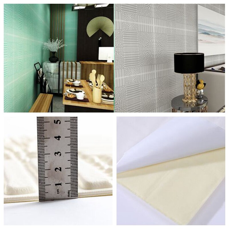 2 X Self Adhesive 3D Wall Sticker Waterproof Foam Panel Wallpaper DIY Home Decor