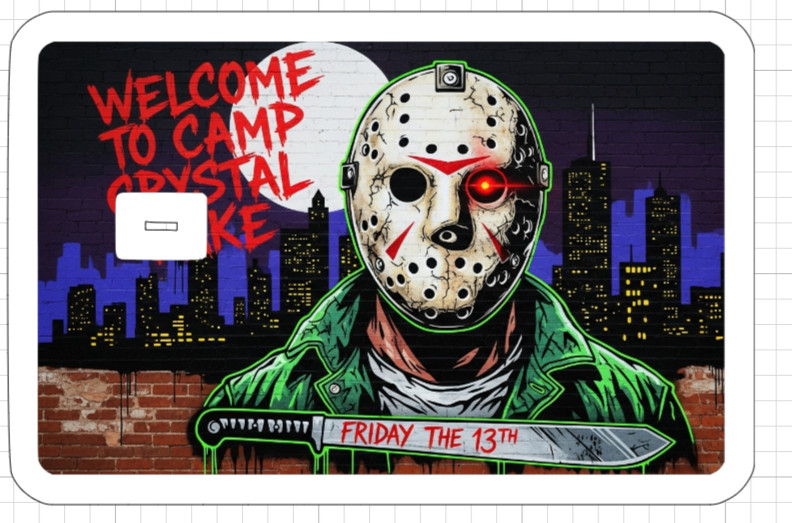 Killer Graffiti Street Art ATM Debit Credit Sticker Skin Halloween Horror Paint