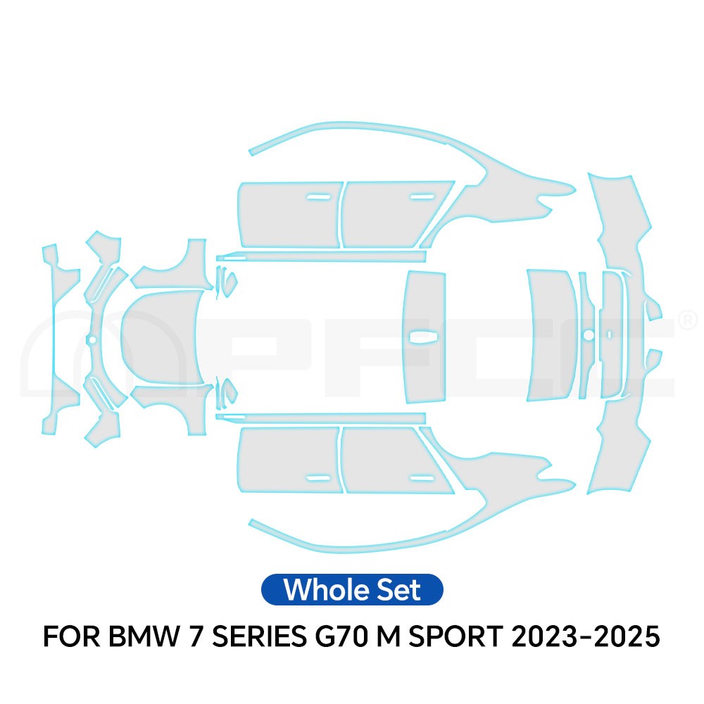Full Car For BMW 7 Series G70 M Sport 2023-2024 Precut Paint Protection Film PPF