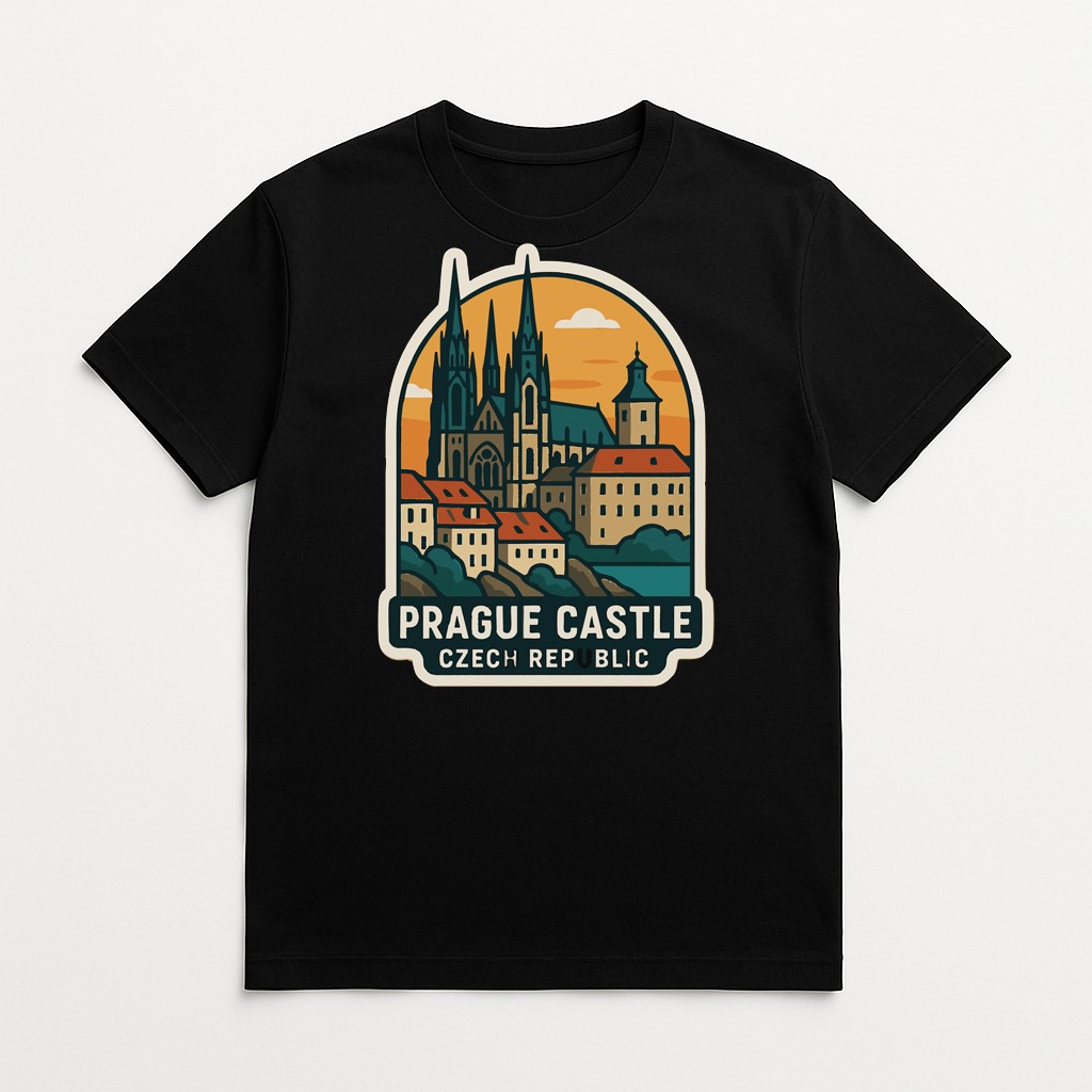 Prague Castle Czech Republic Iron On Heat Transfer Vinyl HTV Die-Cut Symbolic