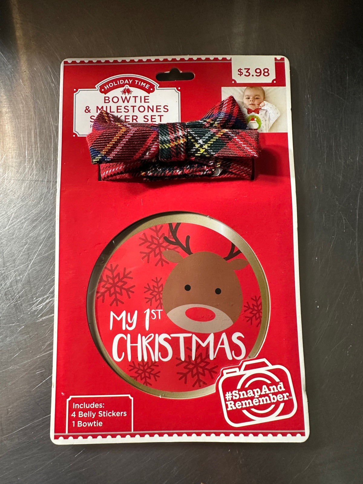 Holiday Time My 1st Christmas Bowtie And Milestone Sticker Set New In Pack