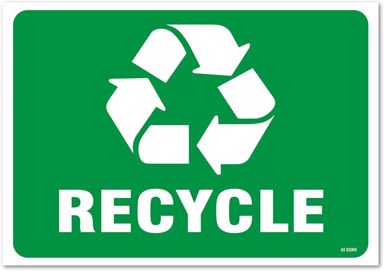 (2 Pack) Recycle Trash Sticker 7 x 10 Inches