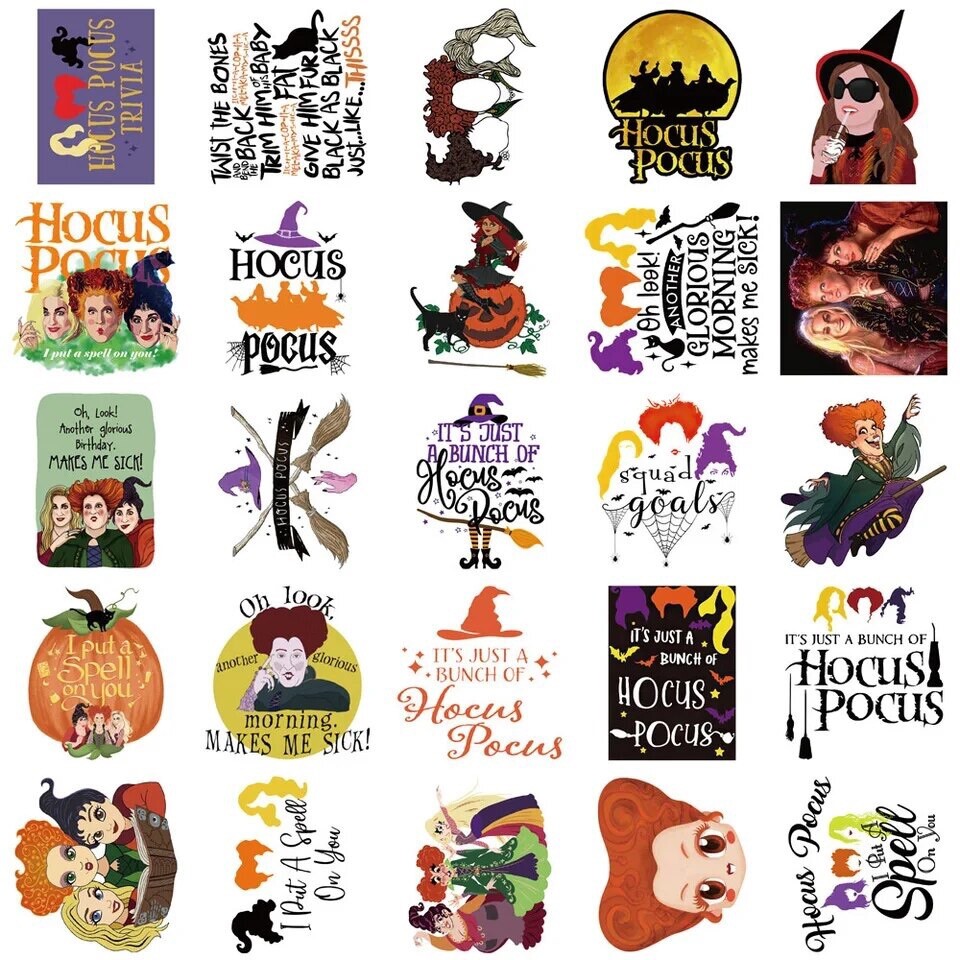 Hocus Pocus Stickers 50pk Mix Sanderson Sisters Halloween Stickers