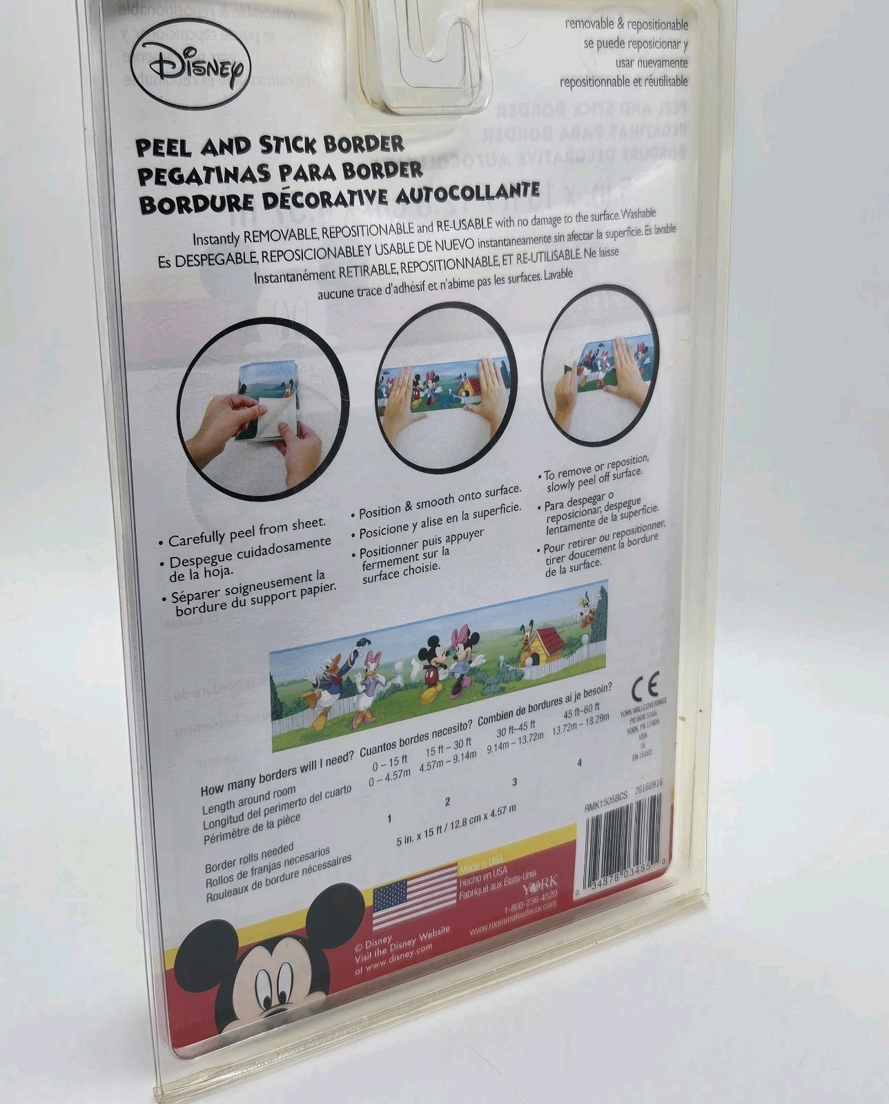 Mickey Mouse & Friends Disney Wall Border Peel & Stick • New Open Box *14ft
