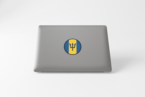 Barbados Flag Circle Sticker Decal