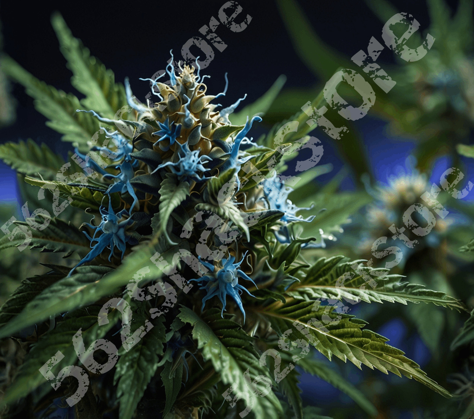 #1 – Blue Cannabis, 20ozTumbler, Sublimation, Heat Transfer, Seamless Design