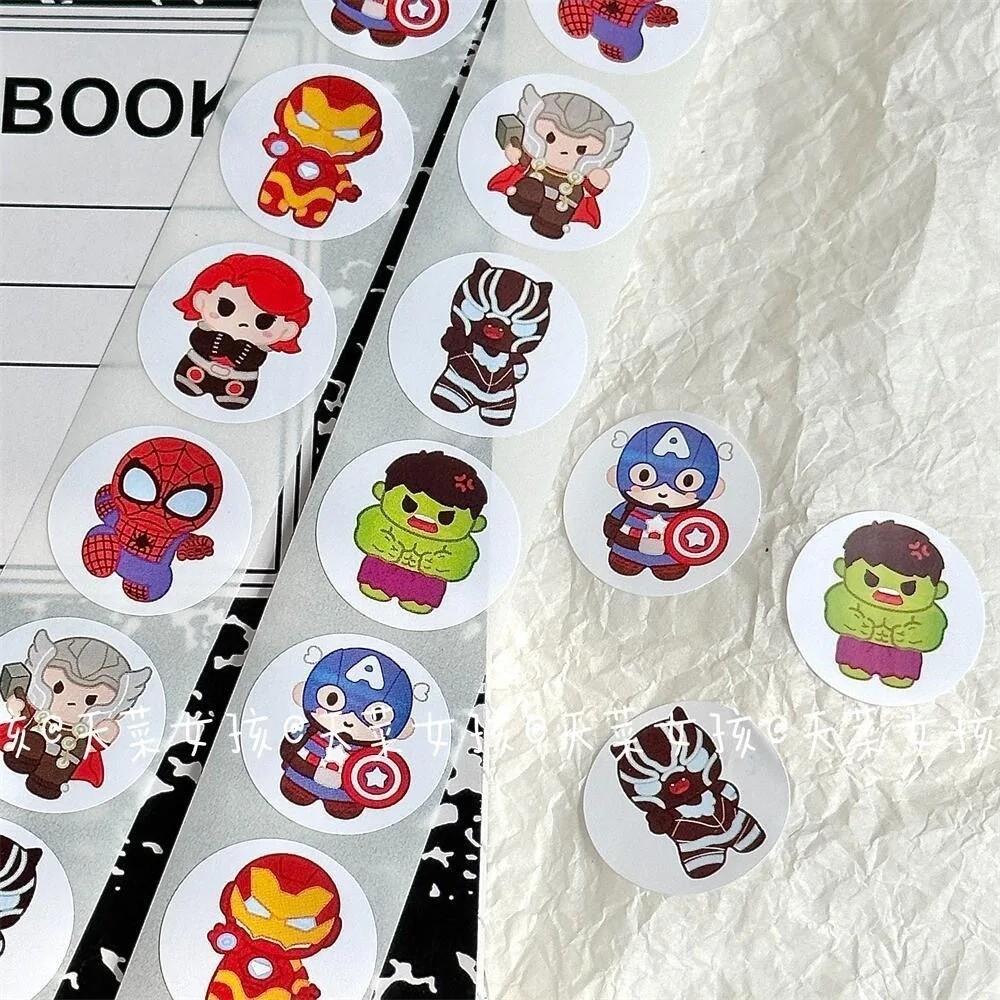 “500pcs Avengers Roll Stickers | Hulk & Iron Man Circular Kids Stickers”