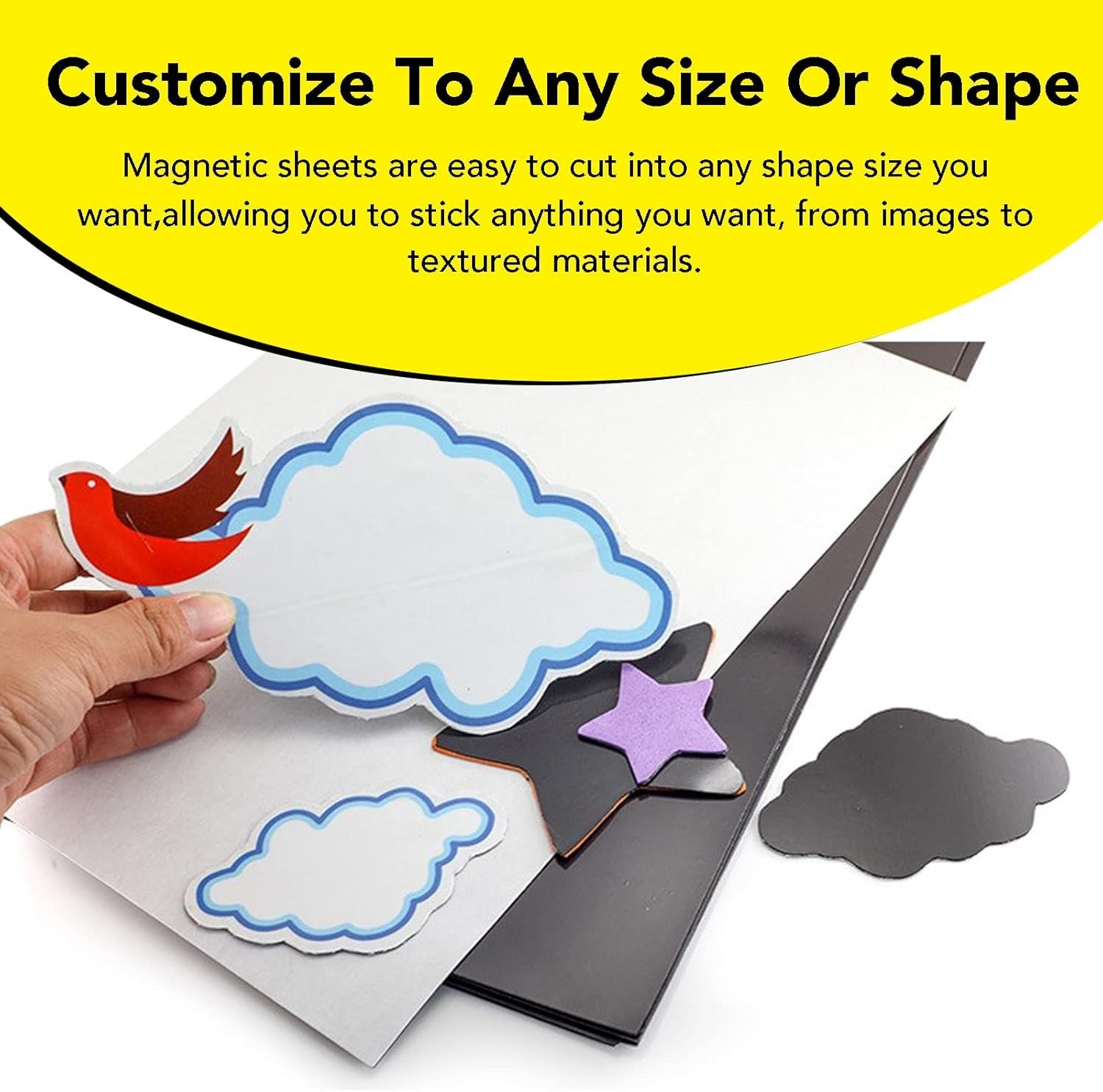 Magnetic Adhesive Sheets, 4" X 6" 10 Pack Cuttable Magnets Flexible Magnet Sheet