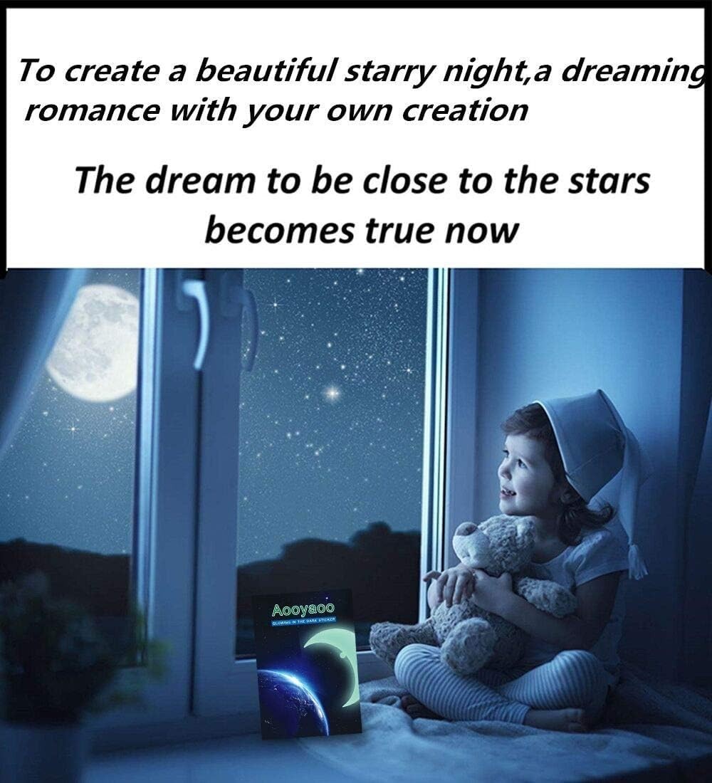 Multi-Sized Glow Stars Ceiling Stickers – Perfect for Kids' Nighttime Dreaming