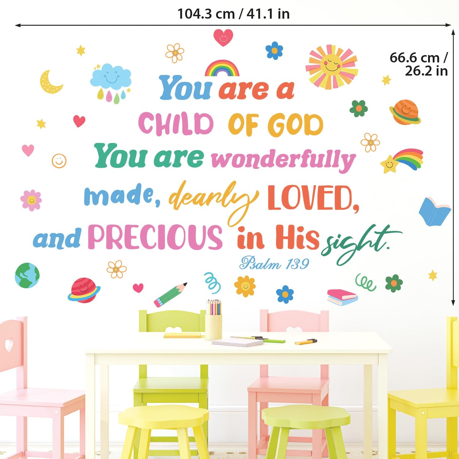 DS6-8085 Bible Quote Wall Stickers Decals Inspirational Christian Vinyl Home …