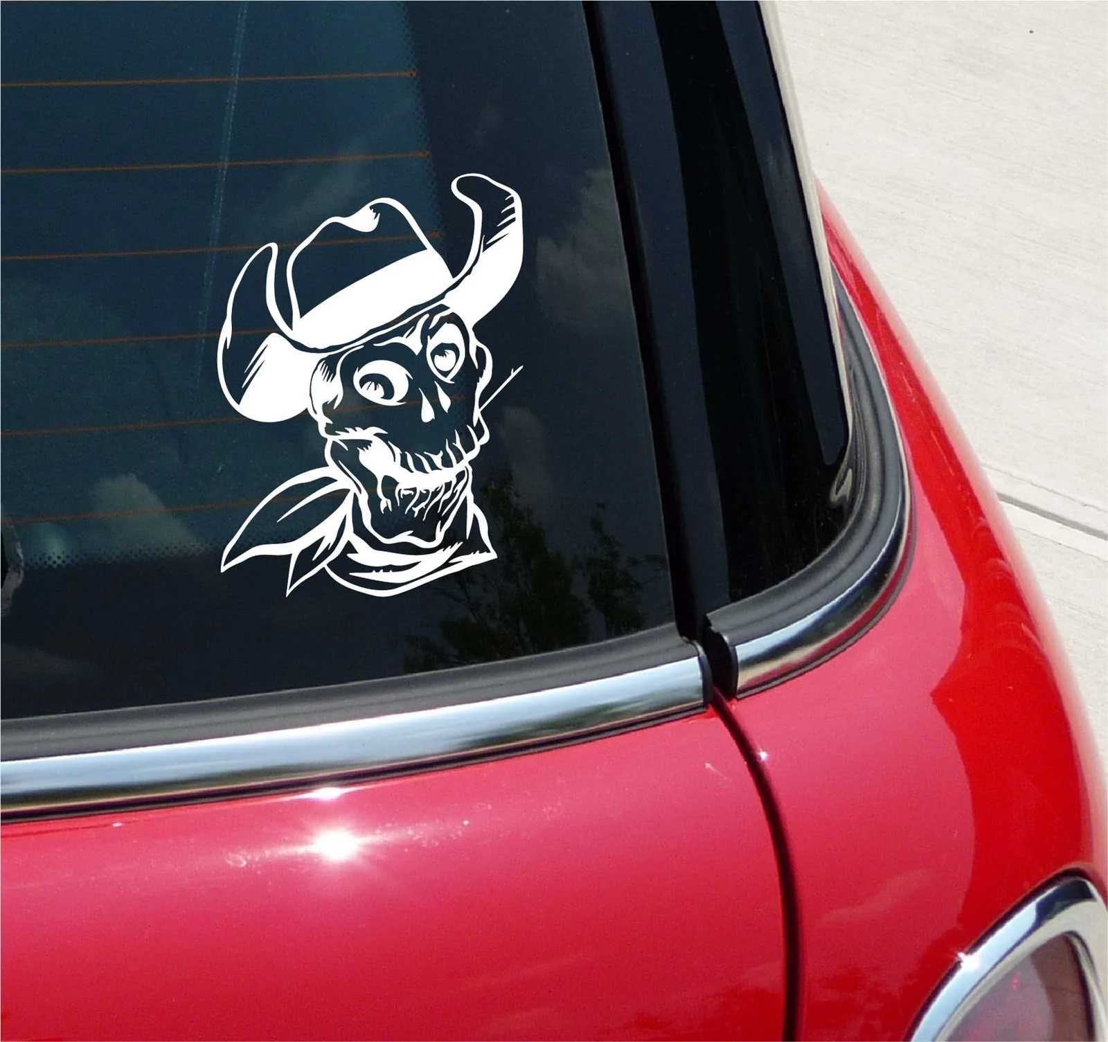 COWBOY SKULL HAT COUNTRY RODEO GRAPHIC DECAL STICKER ART CAR WALL