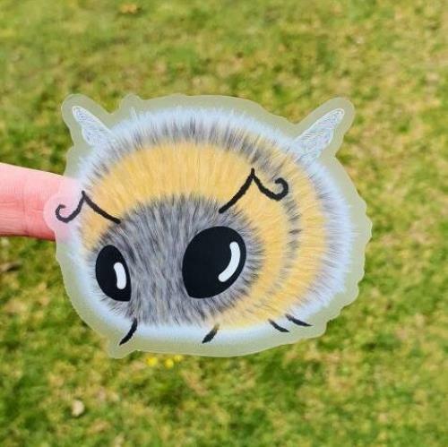 3 Inch Clear Bee Sticker. Bumble Bee. Honey Bee Sticker. UV indoor and outdoor S